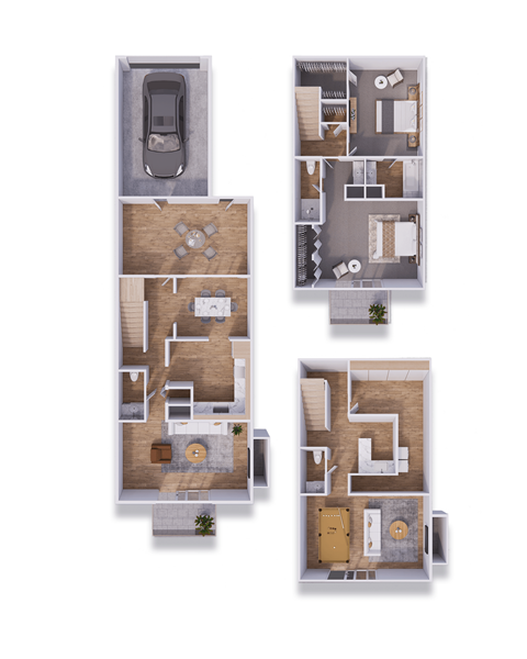 Floor plan for 2 beds, 2.5 baths, 1550 sqft